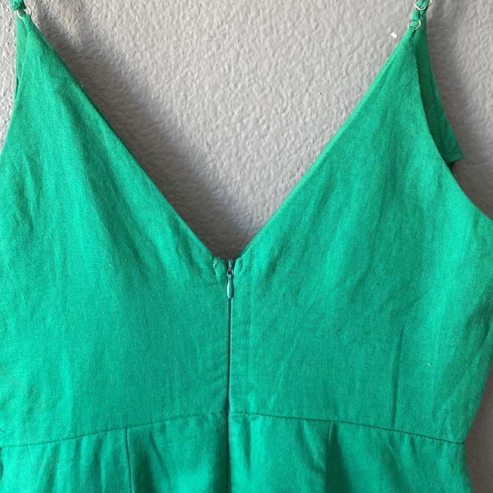 Green Ruffle Faux Wrap Dress - Picture 8 of 12